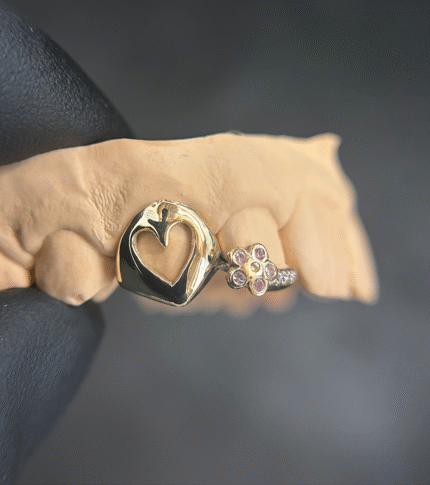 Grillz Heart Window x Flower Inlay